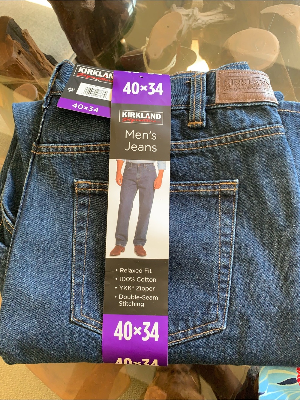 Kirkland Signature Men’s Relaxed Jeans - Dark Blue MB Denim